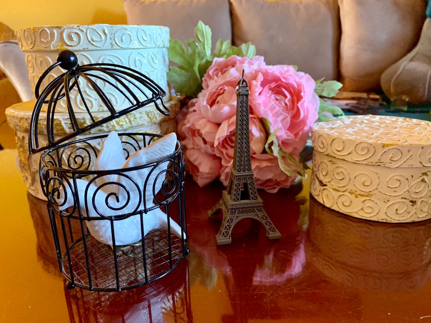 Eiffel Tower Bird Cage For Bird Lovers Reference: Paris Eiffel Tower Bird Cage Lantern Decor Guest Signing Book