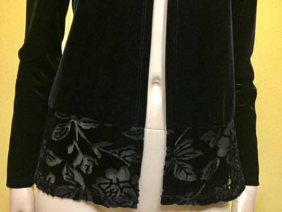 Black Roses Velvet Burnout Lace Cardigan Drape 19… - image 3