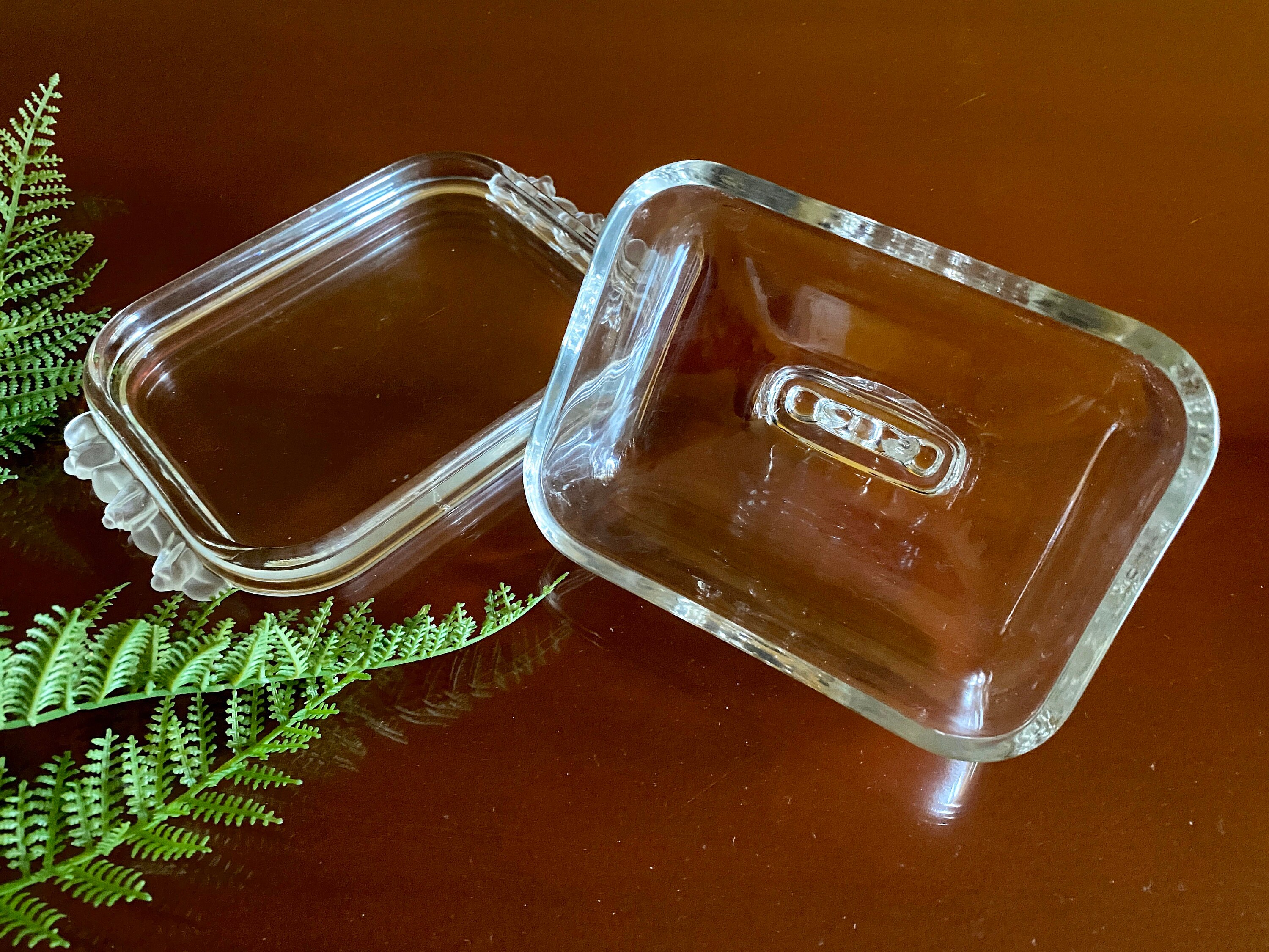 Mikasa Crystal Butter Dish Large Frosted Rosebud Lidded Etsy