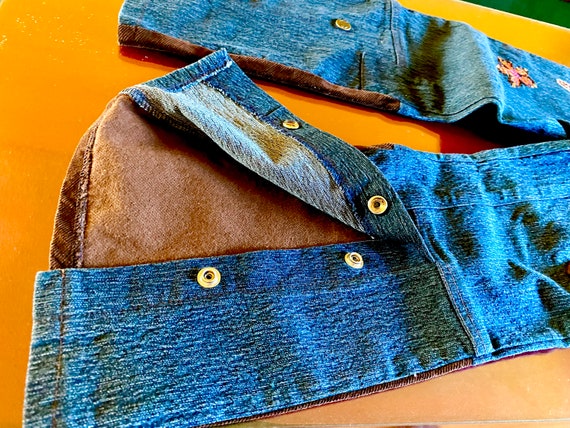 Kids Denim Blue Jeans 6X Bell Legs Flare Pants Gi… - image 6