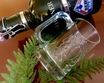 Jarra de cerveza de vidrio transparente con el escudo de armas de los leones, jarra grande para bebidas frías y calientes, taza para café grabada para bar, club, pub, festival de cerveza, regalo para novio