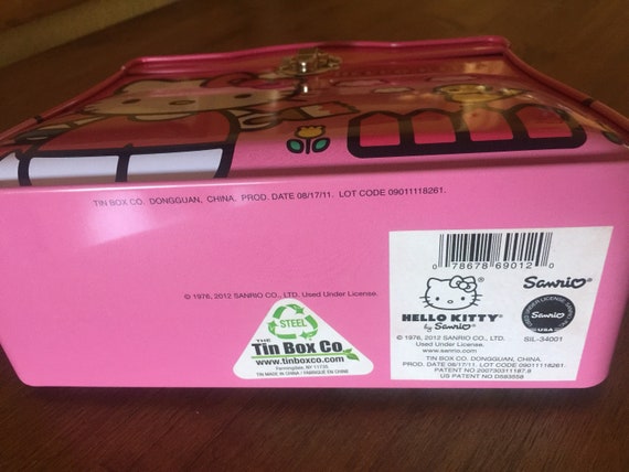 Hello Kitty Tin Purse Lunch Box Beaded Handle Pink Girls Gift