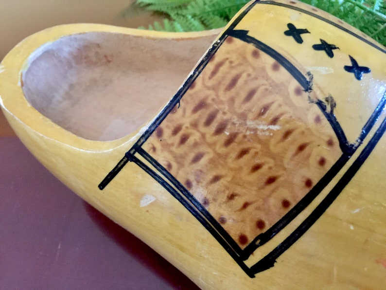 Klompen Wooden Shoe Dutch Clog Large Yellow Ethnic Storage Box - Etsy
