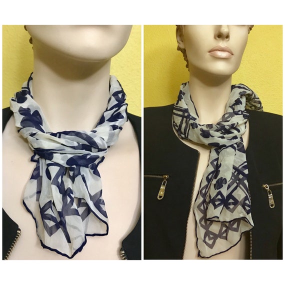 Deco T Monogram Silk Neckerchief: Women's Accessories, Scarves