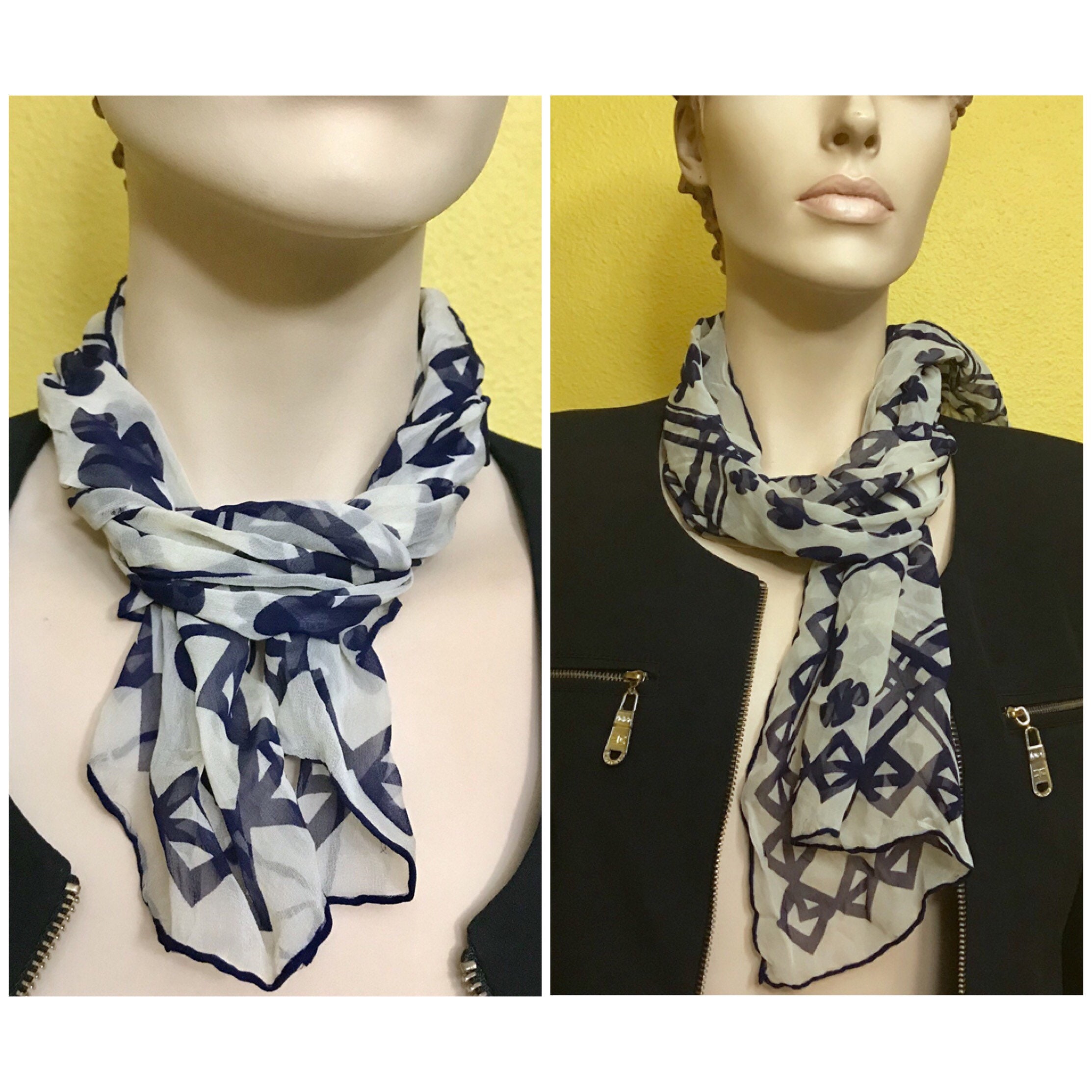 Four Leaf Clover Silky Scarf ? Buy Aeenioy 2 Pieces Scarf, Green Flowers and Four-Leaf  main image 3