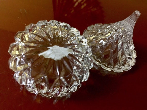 Lead Crystal Bowl Finial Lid Jewelry Holder Jar H… - image 8