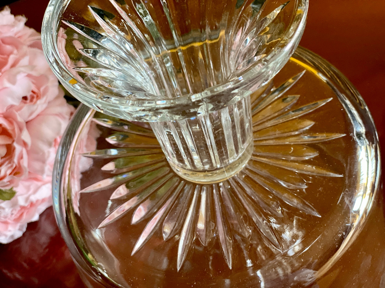 Italy Clear Glass Footed Trifle Bowl Punch Large Compote Vase Etsy