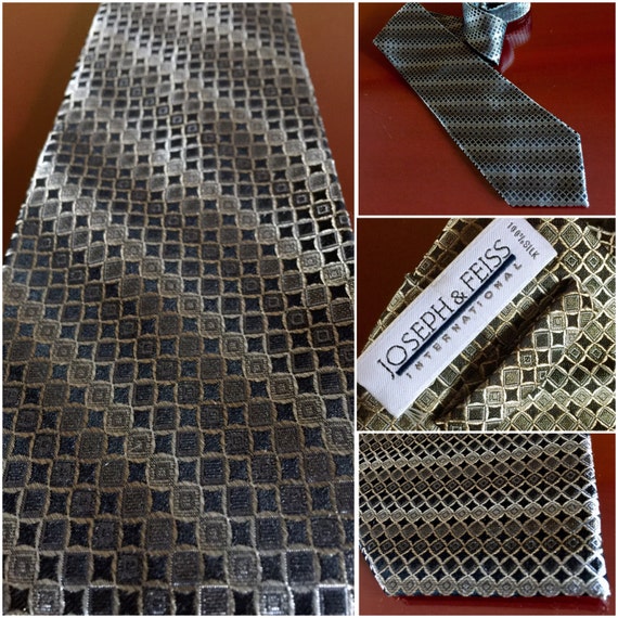 Cravatte firmate da uomo Nero Argento Grigio Solido Paisley Plaid a