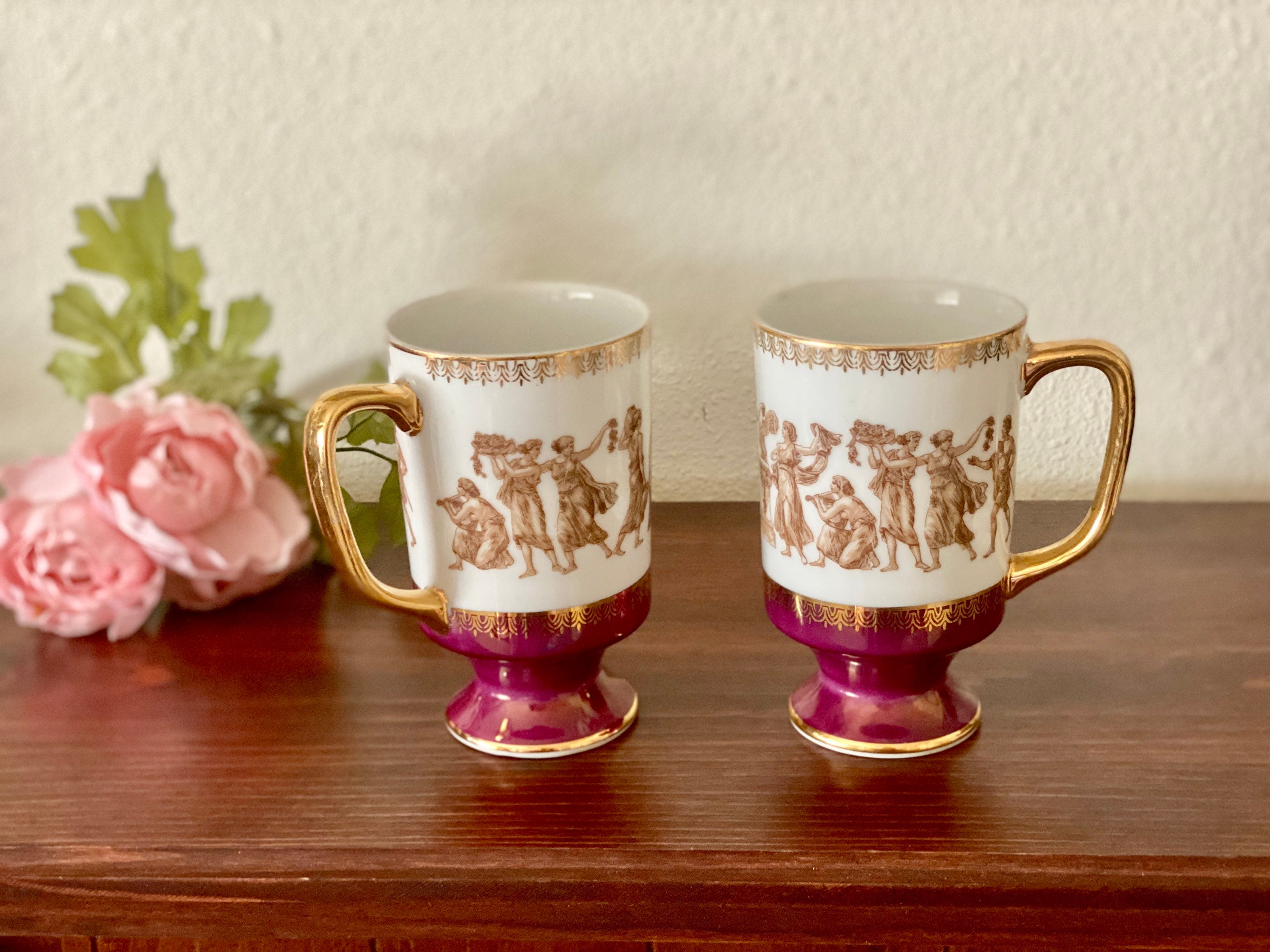 Ancient Greece Goddess Mug Footed Cup Tea Coffee Porcelain Royal 