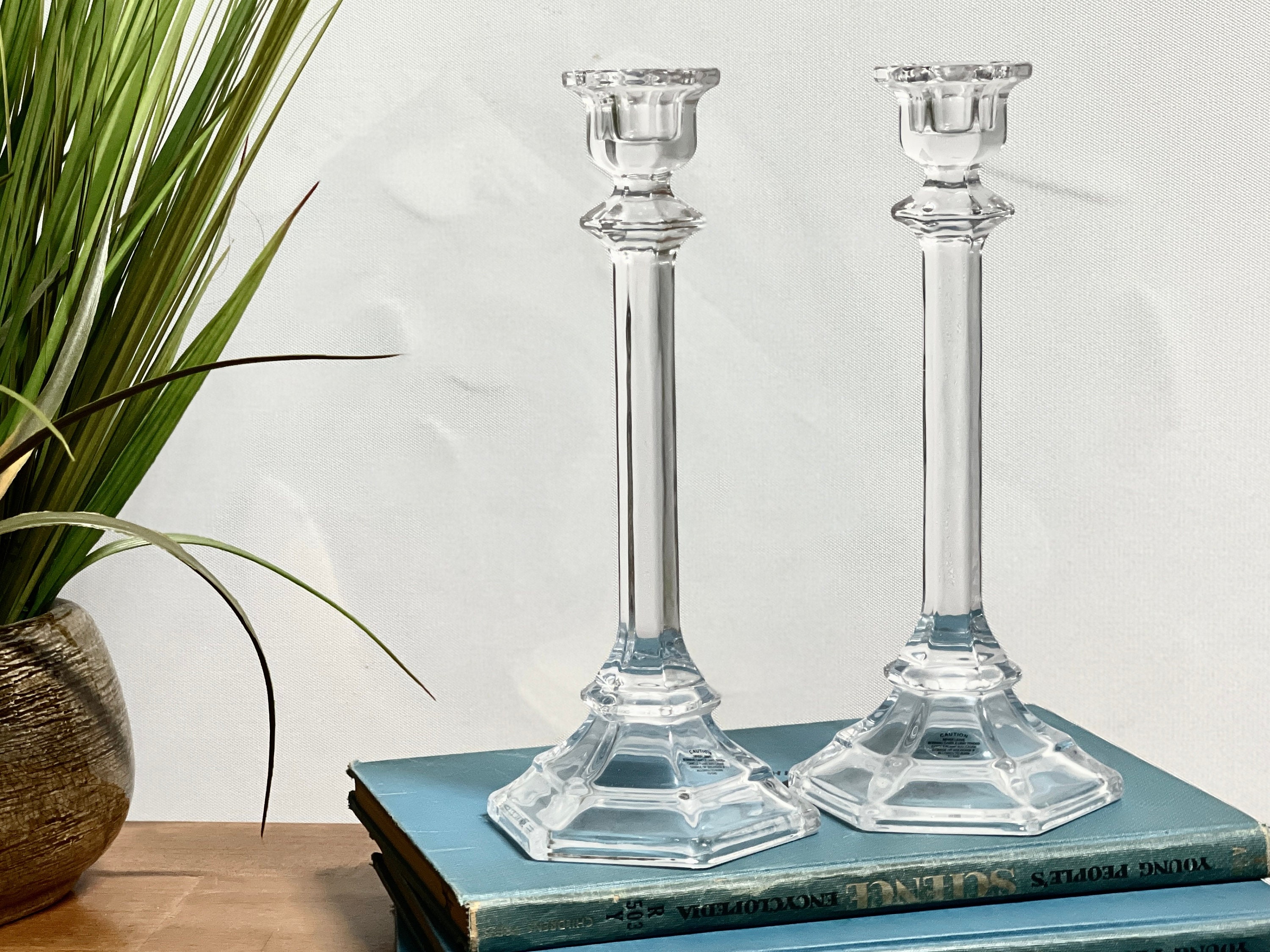 Clear Crystal Glass Candleholders