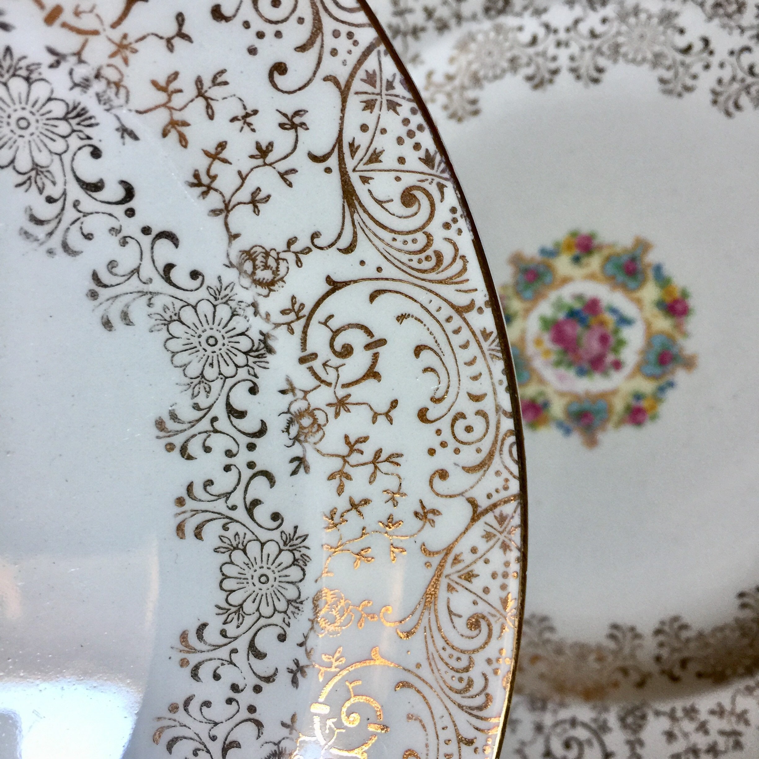 Vanity Fair Victorian Plates 22K Gold Mary Dunbar Pink Roses Etsy