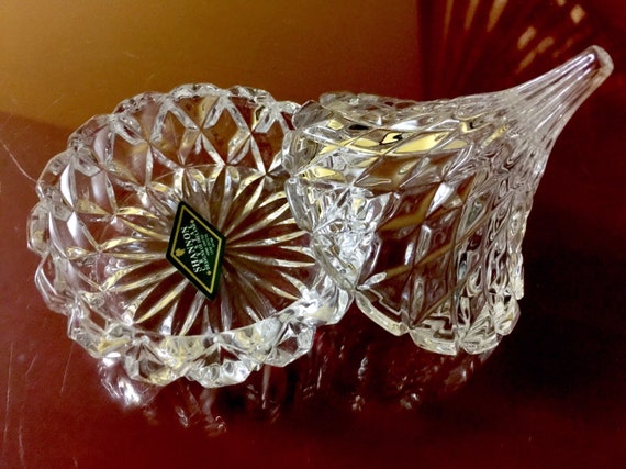 Lead Crystal Bowl Finial Lid Jewelry Holder Jar H… - image 7
