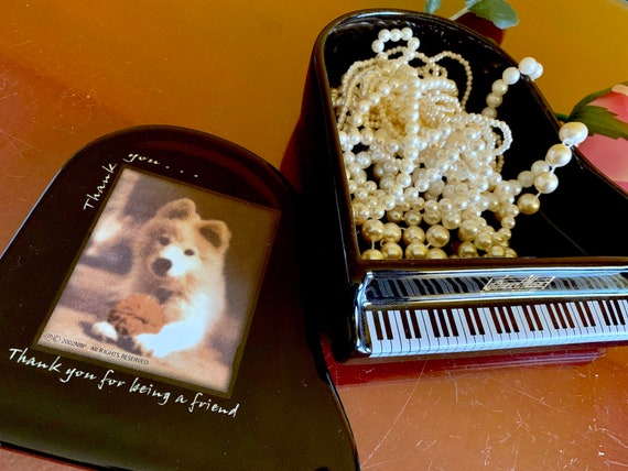 HUAGEO Acciaio inossidabile placcato oro 18 carati argento classica musica pianoforte collana ciondolo catena per le donne novità gioielli charms regali, M, Acciaio inossidabile, Nessuna pietra