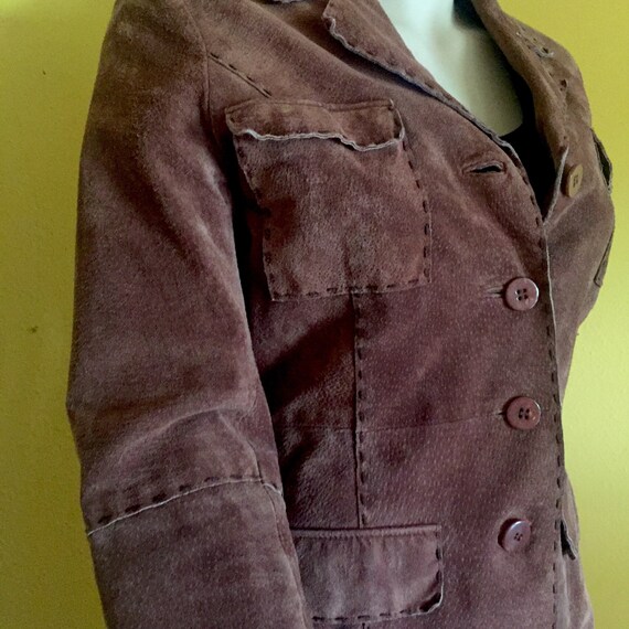Genuine Leather Suede Tan Jacket Tailored Camel W… - image 3