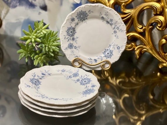 Bavaria Porcelain Blue Floral Seltmann Weiden W. Germany Plates Bread and Butter Victorian Appetizer Serving Dessert Tea Party Cottage Etsy Canada