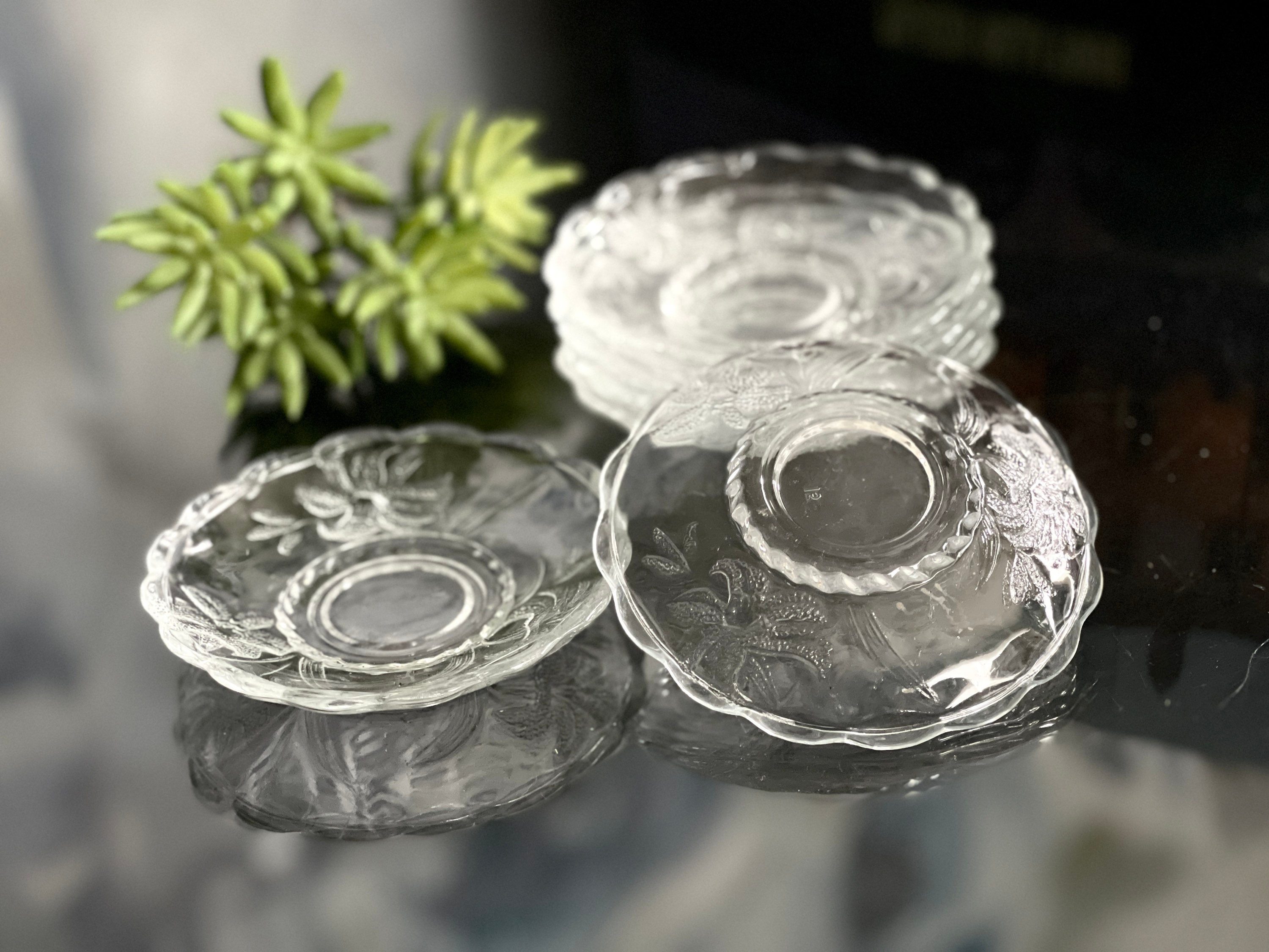 Platos de postre de vidrio clearance