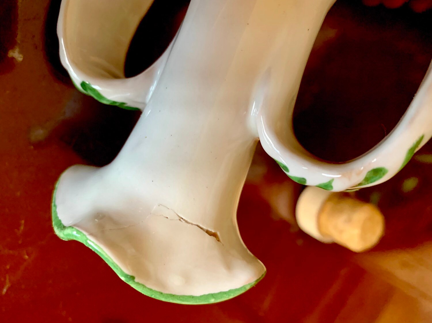 イタリア産ブドウワイン陶器水差し セラミックオイルデカンタ ハンドル