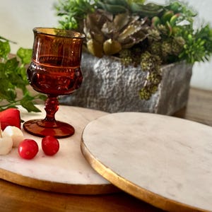 Marble Cake Stand White Stone Tile Round Gold Trimmed Charcuterie Board Cupcake Winter Wedding Appetizer Dessert Serving Centerpiece Holiday