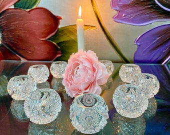 Crystal Glass Salt Cellars Dining Table Spice Serving Seasoning Decor Tealight Votive Candle Holders Party Table Setting Wedding Ring Holder