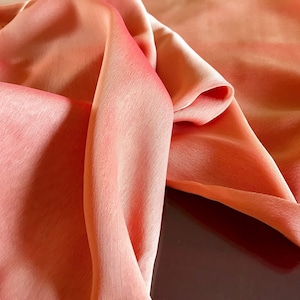 Tangerine Orange Voile Sheer Ombre Rod Pocket Curtain Fabric Swag Prop Draping Scarf Wedding Backdrop DIY Material Fashion Apparel Sewing