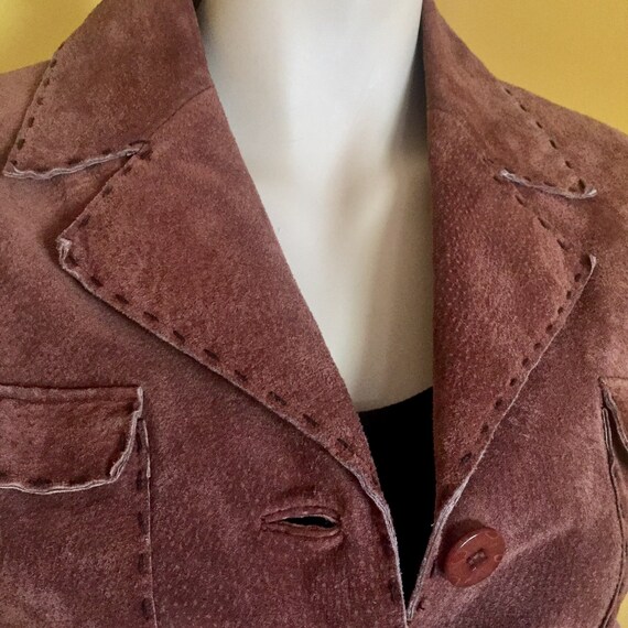 Genuine Leather Suede Tan Jacket Tailored Camel W… - image 2