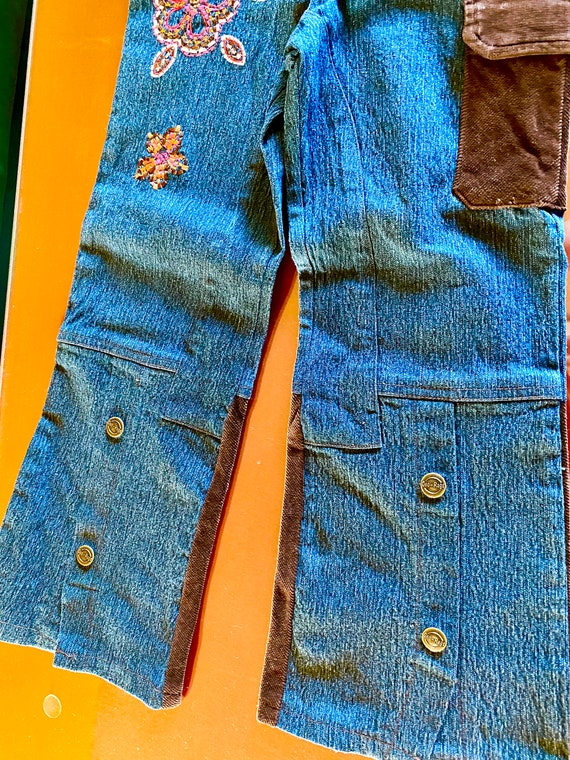 Kidsgirlschildrens loose wide leg floral embroidered fadeddistressed blue denim jeansOsh Kosh BGosh7