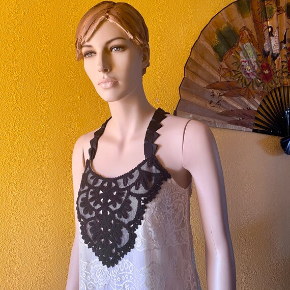 Black and White Dress Ivory Lace Floral Crochet Mesh … Gem