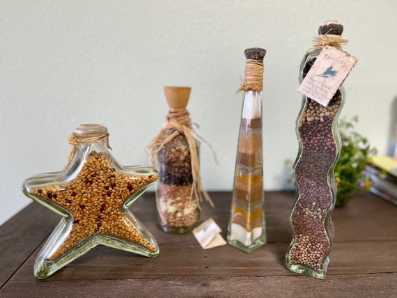 Dekorative Glasflaschen Küche Landhaus Dekor Trockenbohnen Kräuter