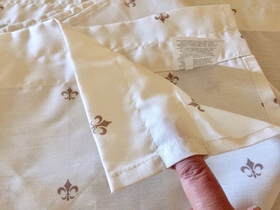 French Fat Chef Kitchen Curtains Fabric Window Fleur De Lis Etsy