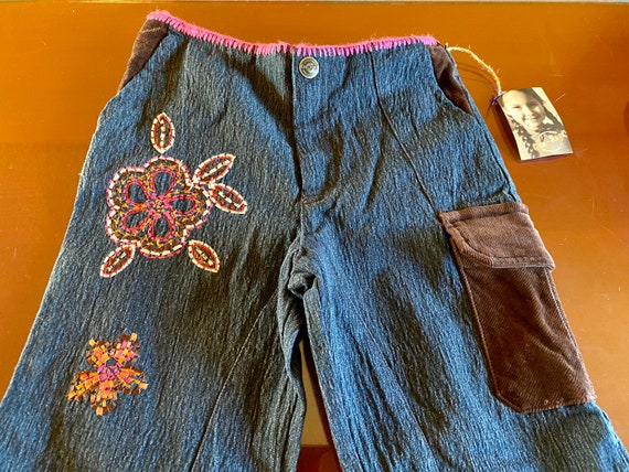 Kids Denim Blue Jeans 6X Bell Legs Flare Pants Gi… - image 9