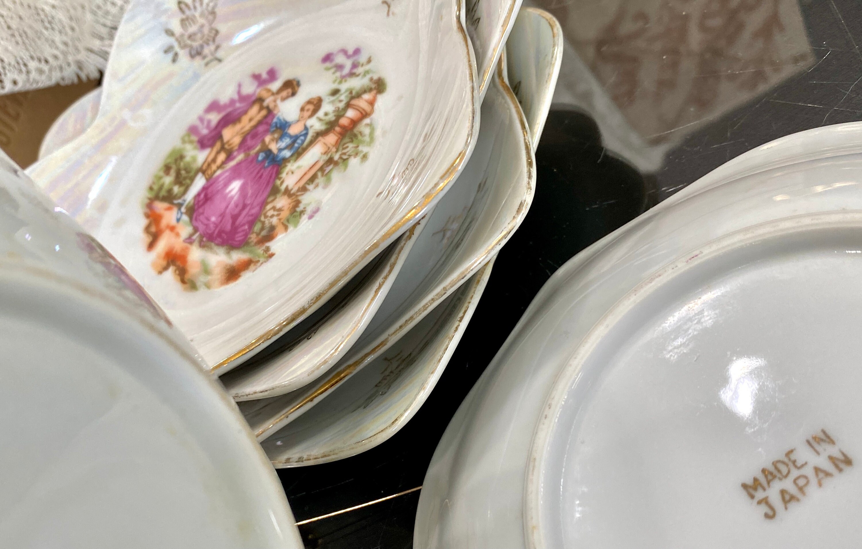Service à Dessert Semi Porcelaine Ceranord Décor Fragonard