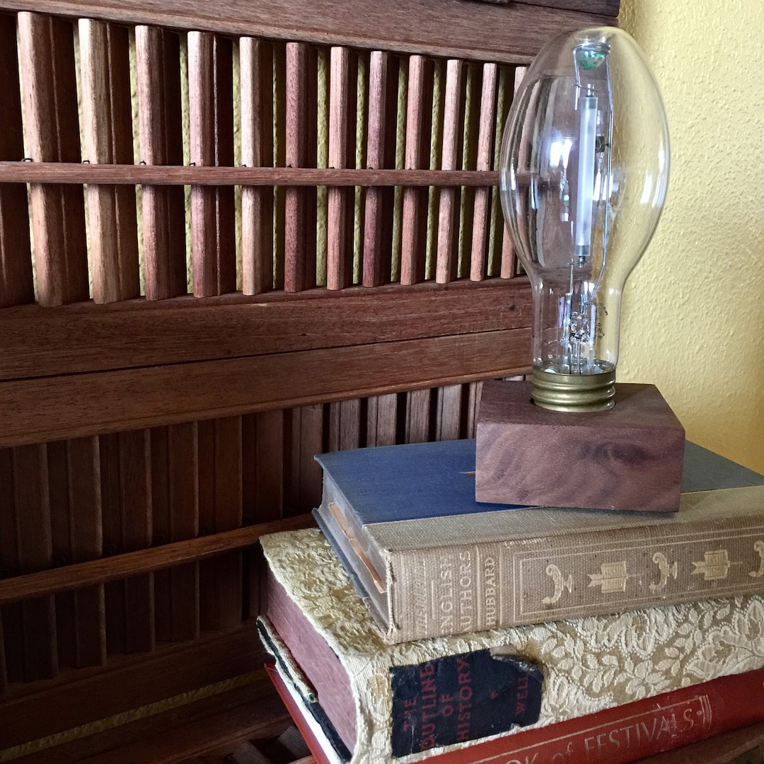 Light Bulb Wood Glass Sculpture Office Desk Bookshelf Urban Etsy