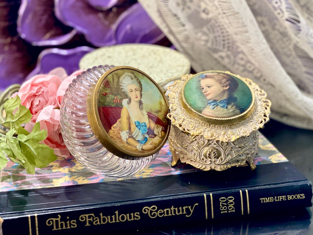 18th Century Art Jewelry Box French Jar Vanity Decor Victorian