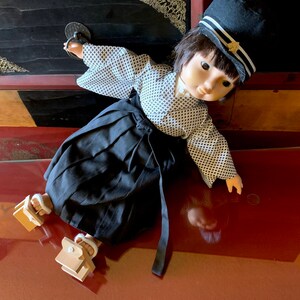 Hakama Boy Japanese Doll Traditional Costume School Uniform Hat