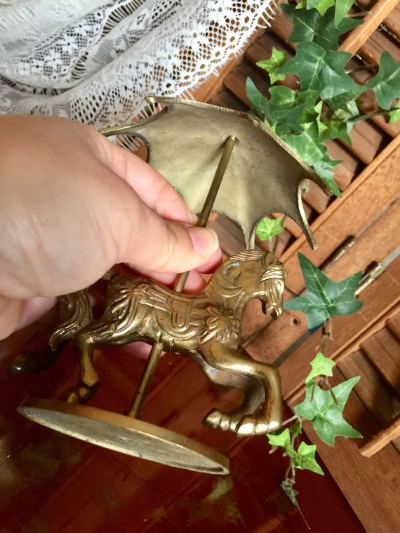 真鍮製ポニーメリーゴーランド馬像カントリー装飾乗馬ギフトクリスマス