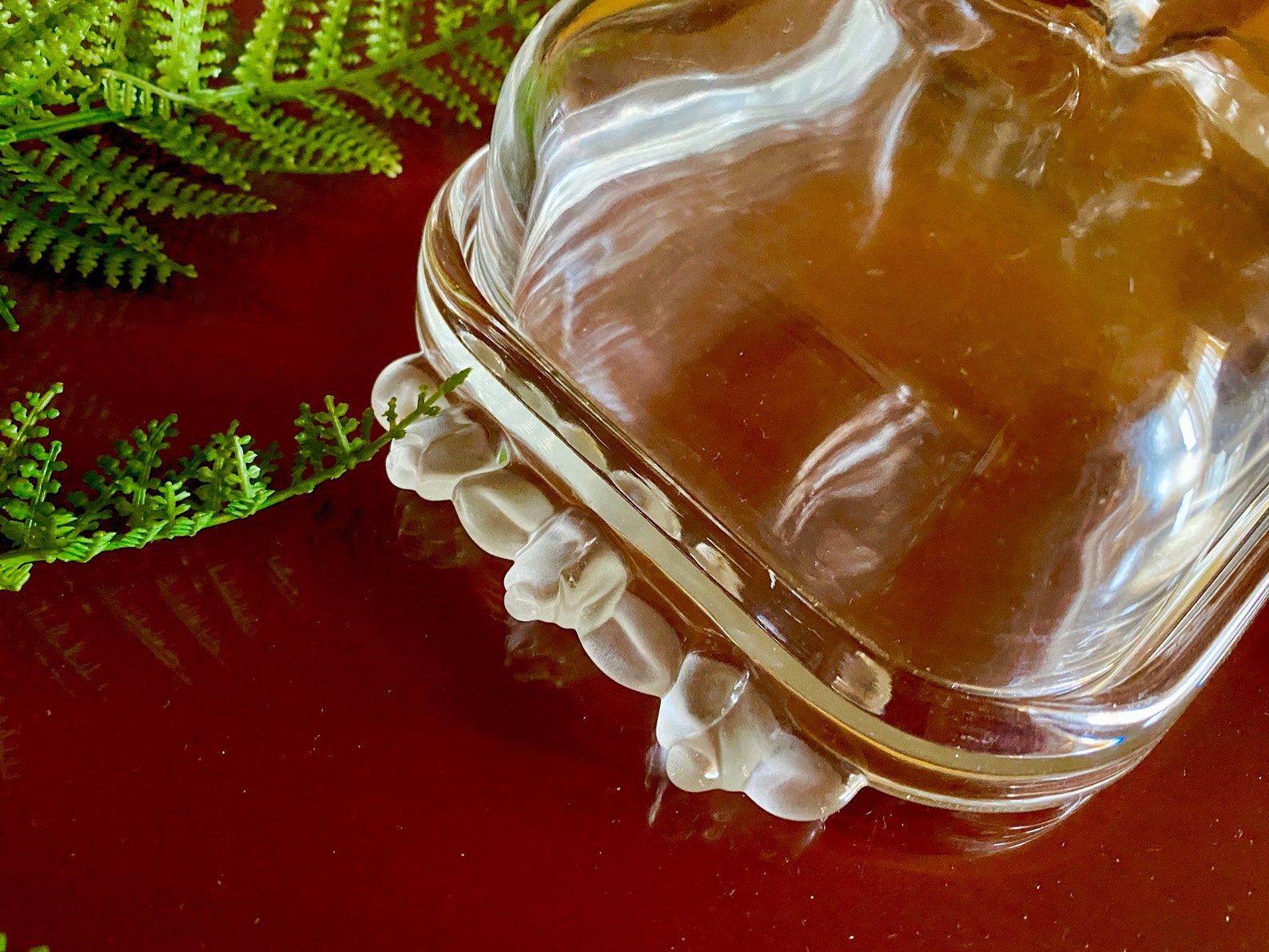 Mikasa Crystal Butter Dish Large Frosted Rosebud Lidded Etsy