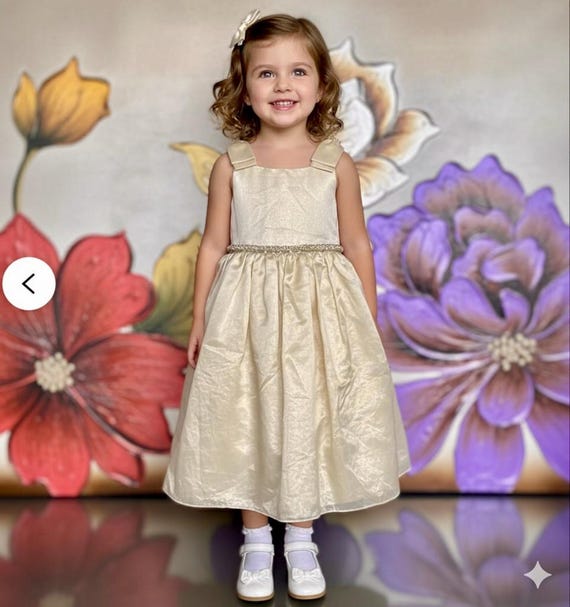 gold dress toddler Organic Toddler / Kid Tiered Dress main image 1