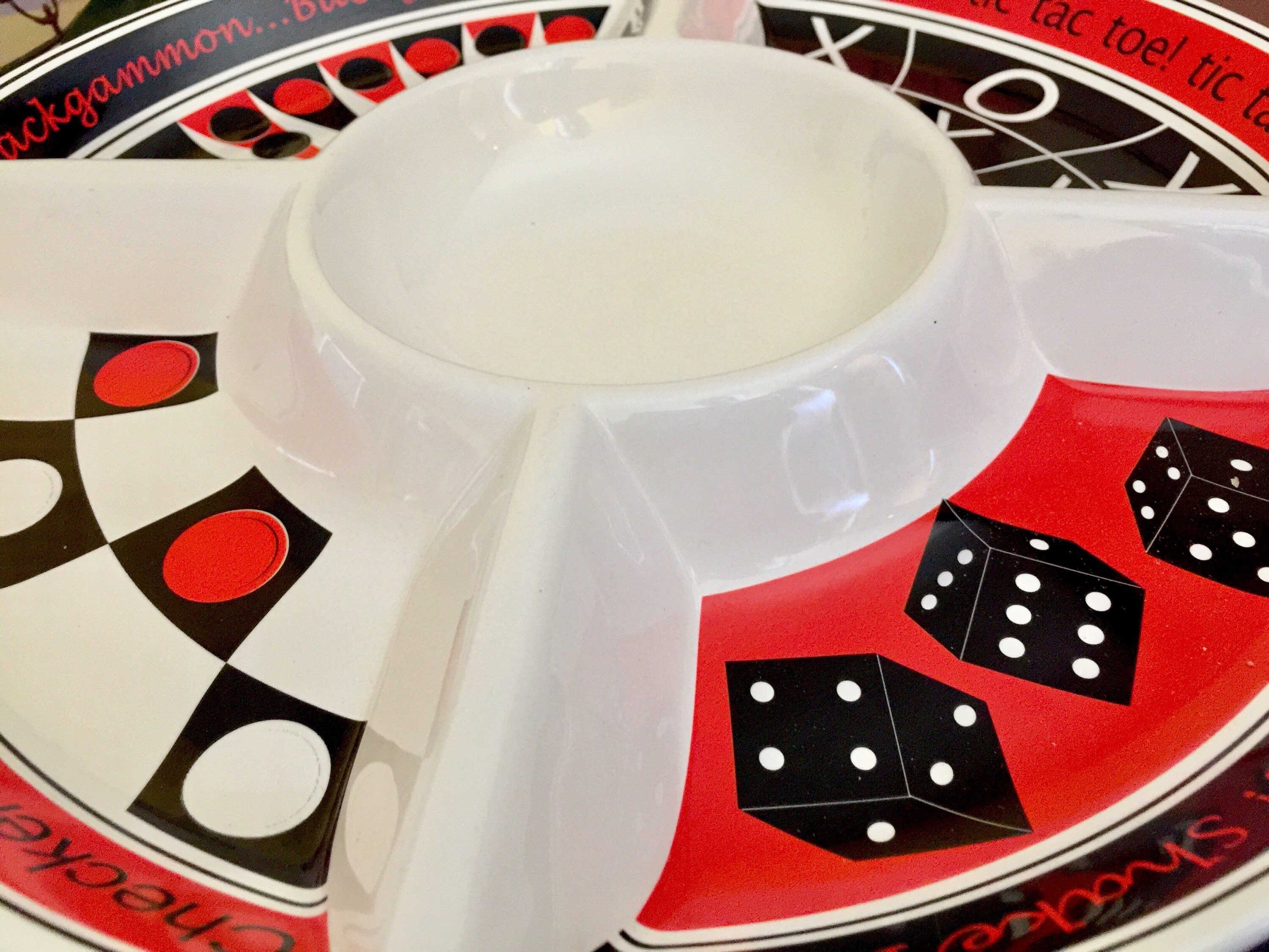 Casino Club Chip and Dip Tray Checkers Backgammon Tic Tac Toe Etsy