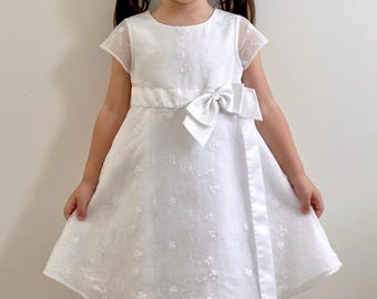 Vestido de encaje blanco para bautizo de niña de las flores, vestido de organza en capas, vestido formal de noche, fiesta de bodas, cumpleaños de 5 años, princesa