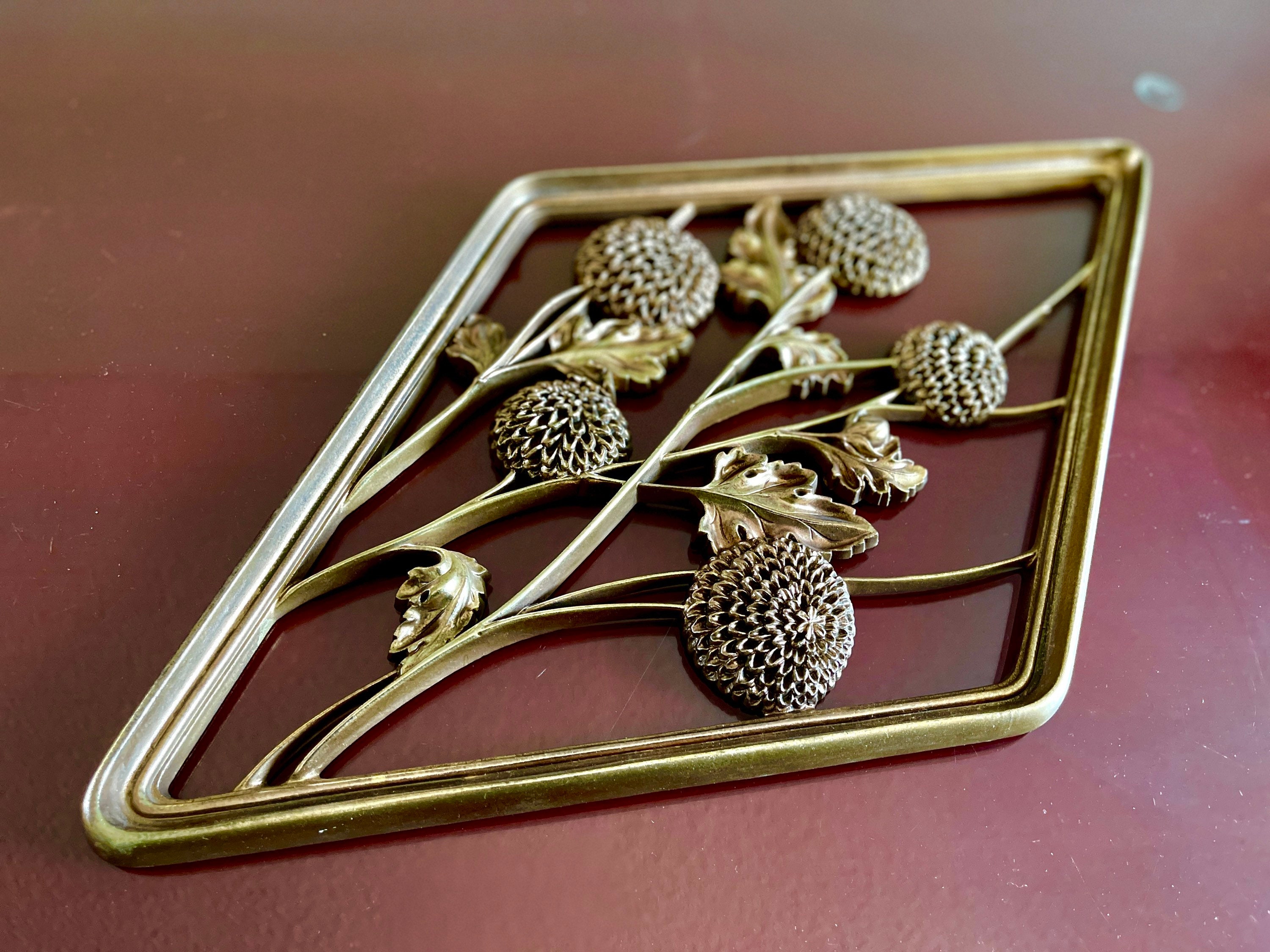 Syroco 1960s Wall Plaque Antique Gold Rose Flowers Open Cut Syroco 1960s Wall Plaque Antique Gold Rose Flowers Open Cut