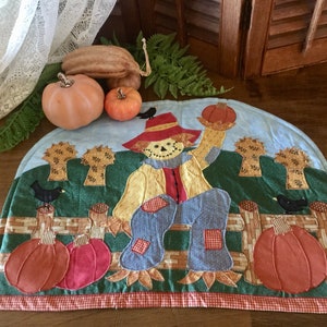 Juego de mantel individual de Acción de Gracias con diseño de espantapájaros otoñal, calabaza de otoño, camino de mesa de Halloween, mantel de cocina, mantel de comedor, funda para tocador, adorno espeluznante