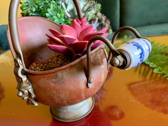 ゴージャス雰囲気 銅製 フラワーポット & 鉄製 フラワースタンド