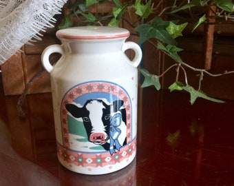 Cow Salt Pepper Shaker Spice Farmhouse Animal Japan Ceramic Porcelain Cottage Shabby Chic Kitchen Table Country Wedding Gift Large Barrel