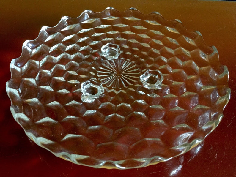 Round Clear Glass Platter Appetizer Cake Serving Large Etsy