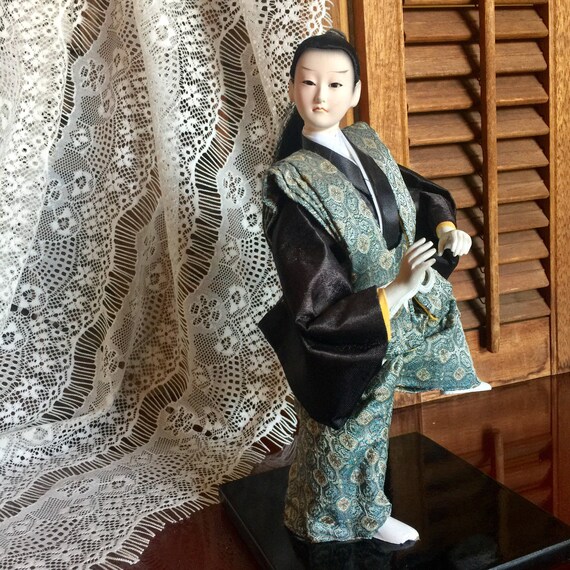Japanese Ethnic Samurai Man Doll Ninjna Figurine Statue Samurai Decor B