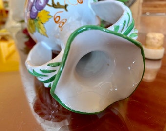 イタリア産ブドウワイン陶器水差し セラミックオイルデカンタ ハンドル