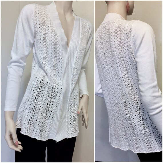 white formal cardigan