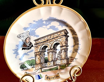 Placa francesa NEM Paris Tour Torre Eiffel Arco de Triunfo Sacré Coeur Moulin Rouge Notre Dame Louvre Saintes Francia Placa de porcelana de recuerdo