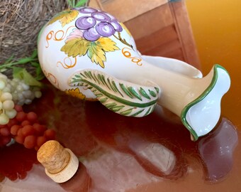 イタリア産ブドウワイン陶器水差し、セラミックオイルデカンタ、取っ手