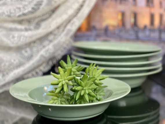 Sage Pastel Green Ceramic Soup Bowls JCP Vintage Pasta Dinnerware Salad Serving Easter Table Christmas Dish Country Cottage Kitchen French Etsy UK